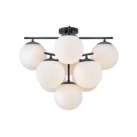 Lark Julep 9 Light 24" Wide Semi-flush Ceiling Fixture Black