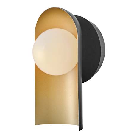 Lark Zuri 10" Tall Wall Sconce Black / Lacquered Brass