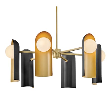 Lark Zuri 6 Light 30" Wide Chandelier Black / Lacquered Brass