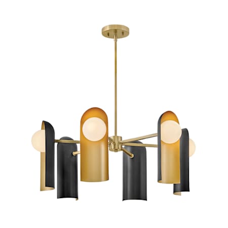 Lark Zuri 6 Light 30" Wide Chandelier Black / Lacquered Brass