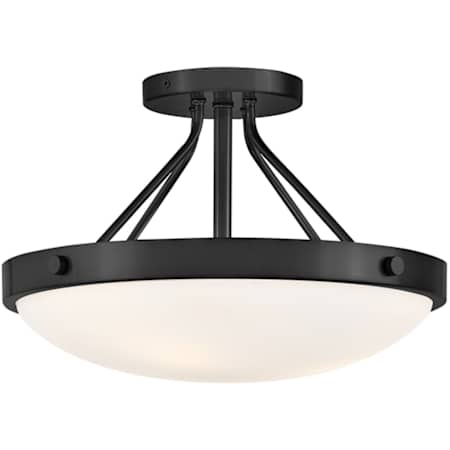 Lark Gus 3 Light 15" Wide Semi-Flush Ceiling Fixture Black