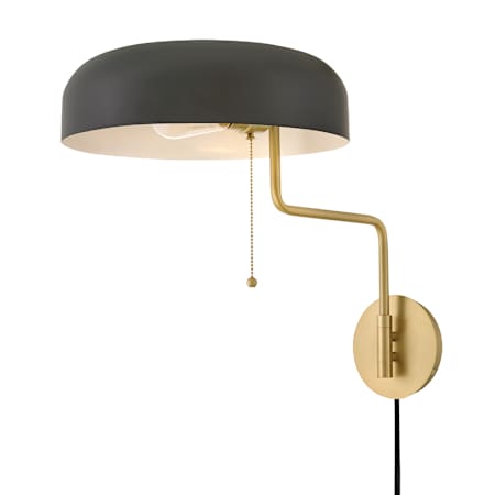 Lark Ledger 15" Tall LED Wall Sconce Lacquered Brass / Black