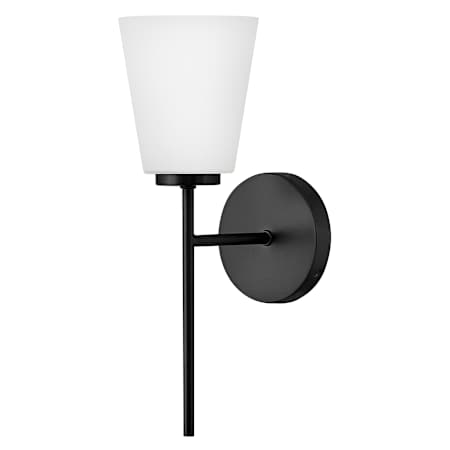 Lark Bri 1 Light 16" Tall Bathroom Sconce with Etched Opal Glass Black