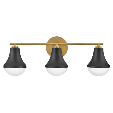 Lark Haddie 3 Light 24" Wide Vanity Light with Cased Opal Glass Shades Black