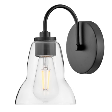 Lark Vera 10" Tall Bathroom Sconce with Clear Glass Shade Black