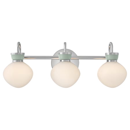 Lark Lucy 3 Light 25" Wide LED Vanity Light Chrome / Seafoam
