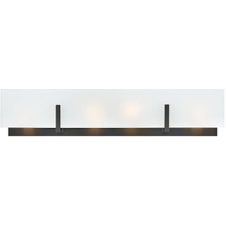Lark Roman 4 Light 25" Wide Bath Bar with White Etched Glass Shade Black