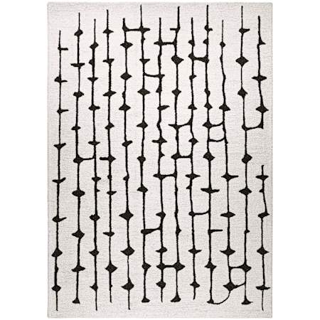 Lavin Rugs Myra 9-3/4' x 13-1/4' Striped Indoor/Outdoor Rectangular Area Rug Black