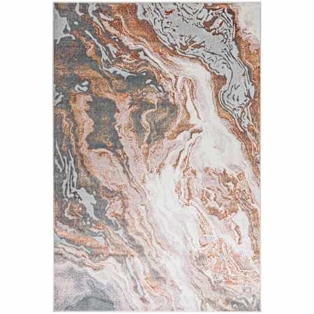 Lavin Rugs Terra 7-3/4' x 10-3/4' Abstract Indoor Rectangular Area Rug Gray / Orange