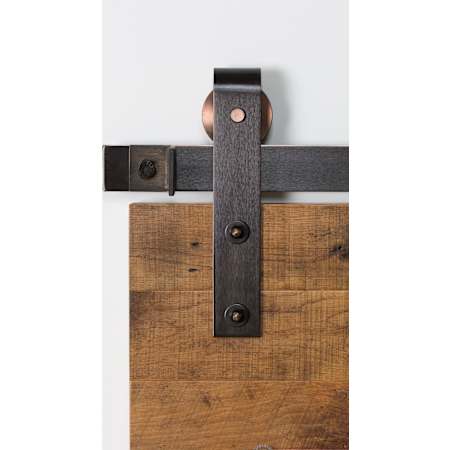 Leatherneck Hardware 142 Premium Series 84 Inch Standard Straight Style Sliding Barn Door Track and Fitting Set Antique Bronze