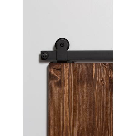 Leatherneck Hardware 72 Inch Top Mounted Mini Sliding Barn Door Track and Fitting Set for Wood Doors Kit from the Flat Track Collection Black