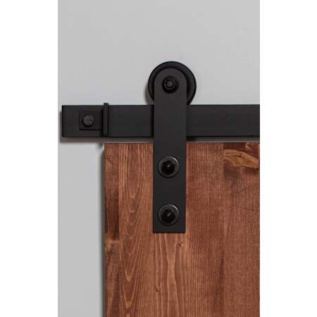 Leatherneck Hardware 84 Inch Side Mounted Light Sliding Barn Door Track and Fitting Set for Wood Doors Kit from the Flat Track Collection Black