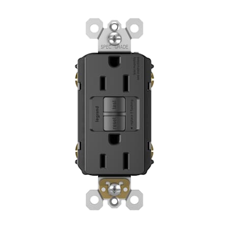 Legrand radiant 15 Ampere Self-Test GFCI Electrical Outlet Black