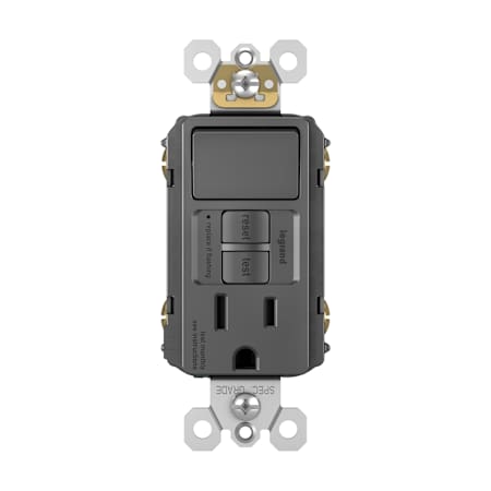 Legrand Radiant 15 Ampere Tamper Resistant Self-Test GFCI Electrical Outlet and Single Pole Light Switch Black