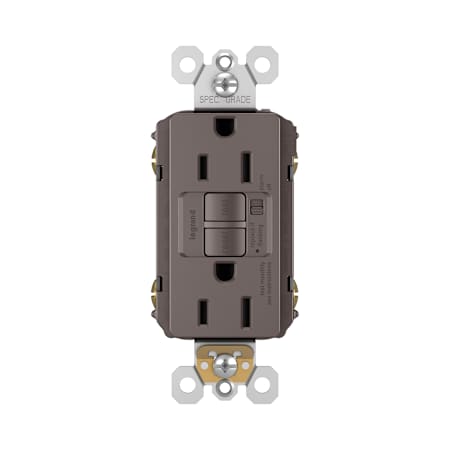 Legrand Radiant 15 Ampere Tamper Resistant Self-Test GFCI Electrical Outlet with Audible Alarm Brown