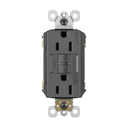 Legrand Radiant 15 Ampere Tamper Resistant Weather Resistant Self-Test GFCI Electrical Outlet Black