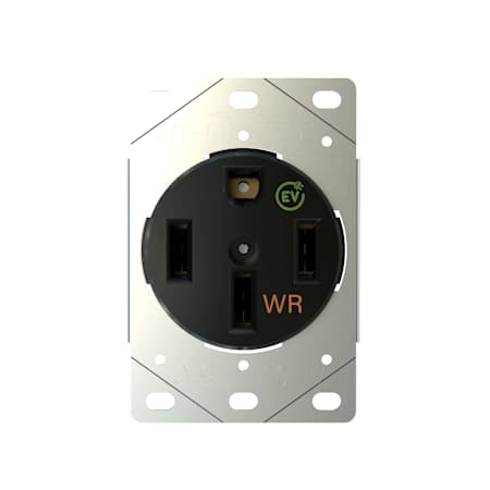 Legrand 50 Amp 4 Wire NEMA 14-50R Weather-Resistant Power Outlet for RVs and EV Chargers Black