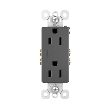 Legrand radiant 15 Ampere Decorator Electrical Outlet Black