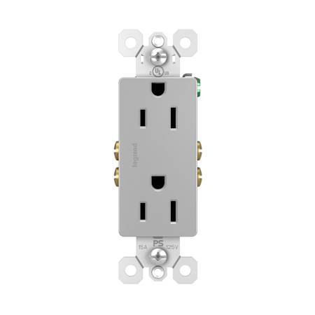 Legrand radiant 15 Ampere Decorator Electrical Outlet Gray
