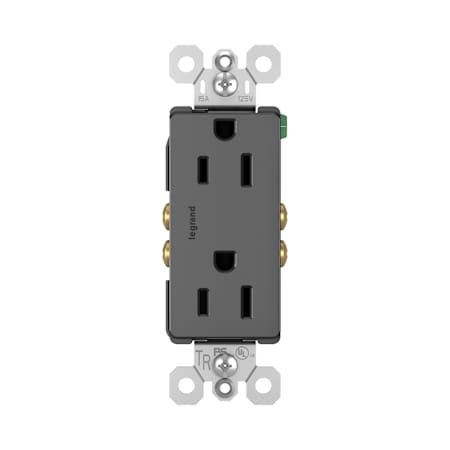 Legrand Radiant 15 Ampere Tamper Resistant Decorator Electrical Outlet Black