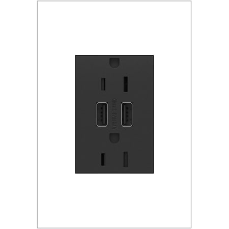 Legrand adorne 15 Ampere Tamper Resistant Electrical Outlet with USB-A Ports Graphite