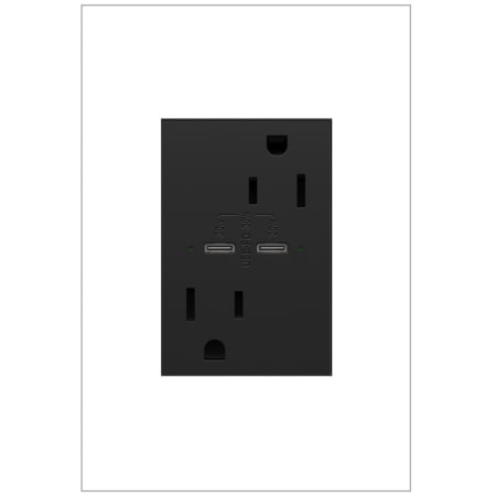 Legrand adorne 15 Ampere Tamper Resistant Electrical Outlet with Power Delivery USB-C Ports Graphite
