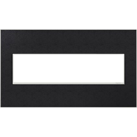 Legrand adorne Real Materials 4-Gang Light Switch / Outlet Cover Wall Plate Black Leather
