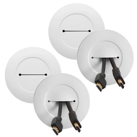 Legrand Wiremold In Wall Low Voltage TV Grommet Kit with Mounting Brackets and Hole Saw, 2-Pack White