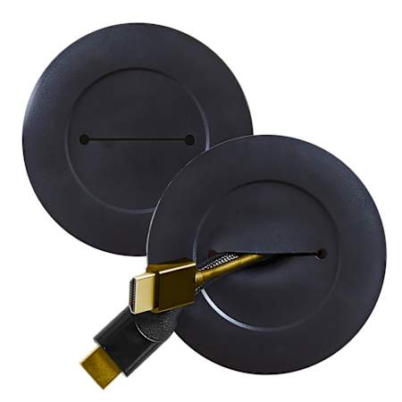 Legrand Wiremold In Wall Low Voltage TV Grommet Kit with Mounting Brackets and Hole Saw Black