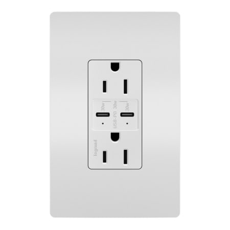 Legrand radiant 6 Ampere Tamper Resistant Electrical Outlet with Ultra-Fast USB-C Charging Ports - White White