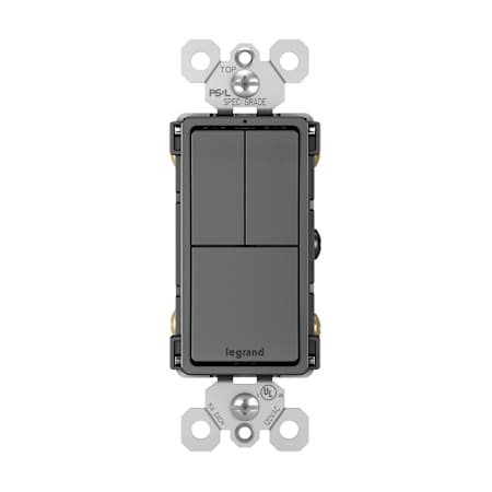 Legrand Radiant 15 Ampere Combination Single Pole/Single Pole/3-Way Light Switch Black