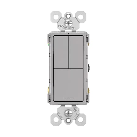 Legrand Radiant 15 Ampere Combination Single Pole/Single Pole/3-Way Light Switch Gray