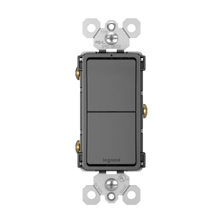 Legrand Radiant 15 Ampere Combination Single Pole/Single Pole Light Switch Black