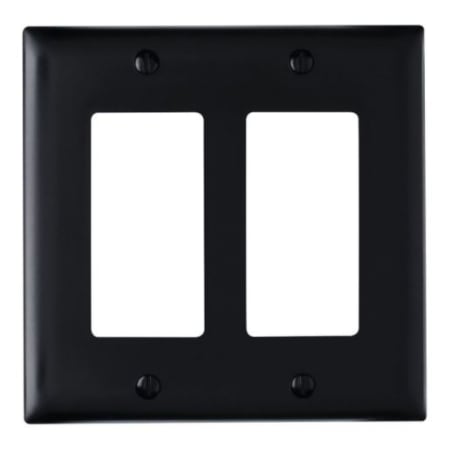 Legrand TradeMaster 2-Gang Decorator Outlet/Rocker Wall Plate Black