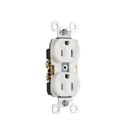 Legrand Pass & Seymour 15 Ampere Commercial Grade Side Wire Tamper-Resistant Duplex Electrical Outlet White