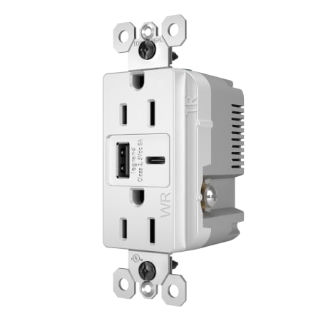 Legrand radiant 15 Ampere Tamper Resistant Weather Resistant Electrical Outlet with Ultra-Fast USB-C Charging Ports White