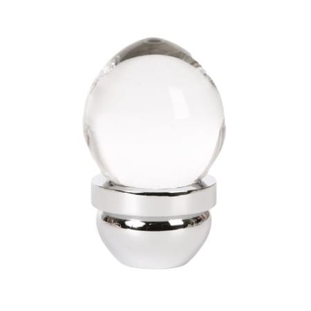 Lews Hardware Acorn Glass 1 Inch Oval Cabinet Knob Transparent Clear / Polished Chrome