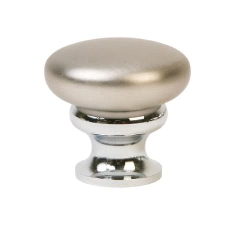 Lews Hardware Mushroom Metal 1-1/4 Inch Mushroom Cabinet Knob Brushed Nickel / Polished Chrome