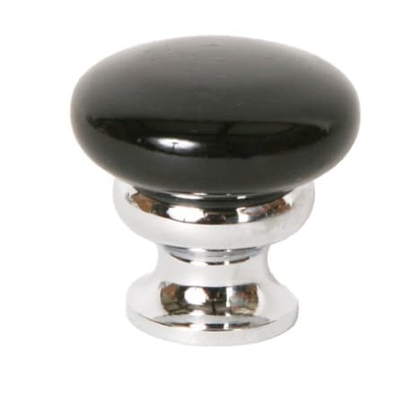 Lews Hardware Mushroom Metal 1-1/4 Inch Mushroom Cabinet Knob Gloss Black / Polished Chrome