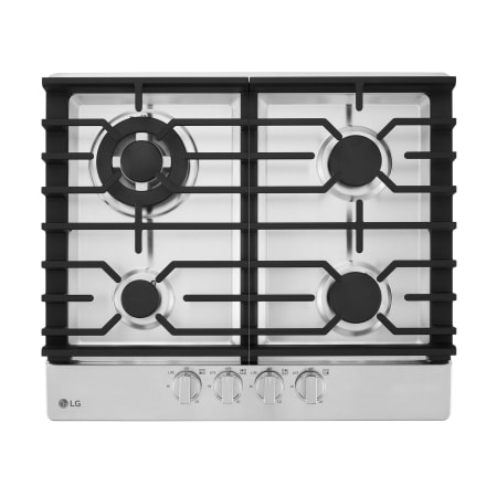 LG 24 Inch Wide 4 Burner Natural Gas Cooktop with Top Mounted Controls and Sealed Burners Stainless Steel