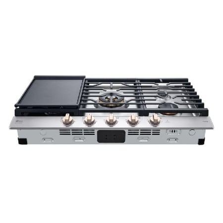 LG 36 Inch Wide 5 Burner Liquid Propane / Natural Gas Cooktop with LED Backlit Knobs and Hot Surface Light Indicator Stainless Steel