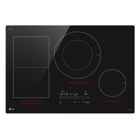 LG 30 Inch Wide 4 Burner Electric Cooktop with Top Mounted Controls and Boost Mode Black