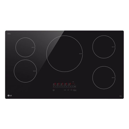 LG 36 Inch Wide 5 Burner Electric Cooktop with Induction Technology and Top Mounted Controls Black