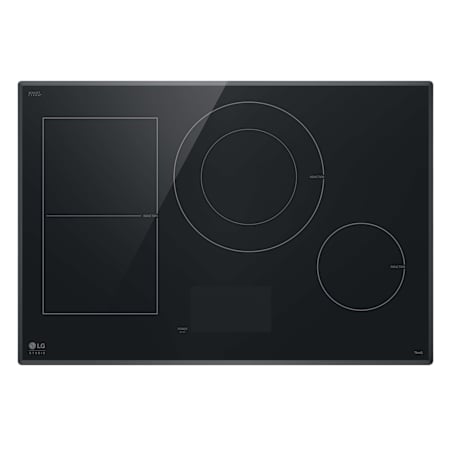 LG Studio 30 Inch Wide 4 Burner Electric Cooktop with LCD Display and Top Mounted Controls Black