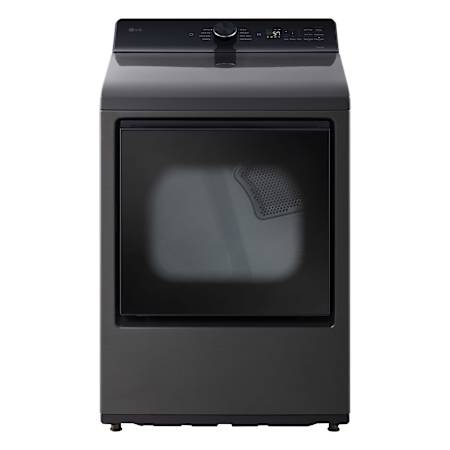 LG 27 Inch Wide 7.3 Cu. Ft. Energy Star Certified Gas Dryer with AI Sensor Dry™ and Smart Pairing™ Platinum Black
