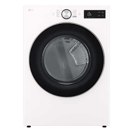 LG 27 Inch Wide 7.4 Cu. Ft. Energy Star Certified Gas Dryer with TurboSteam Technology Alpine White
