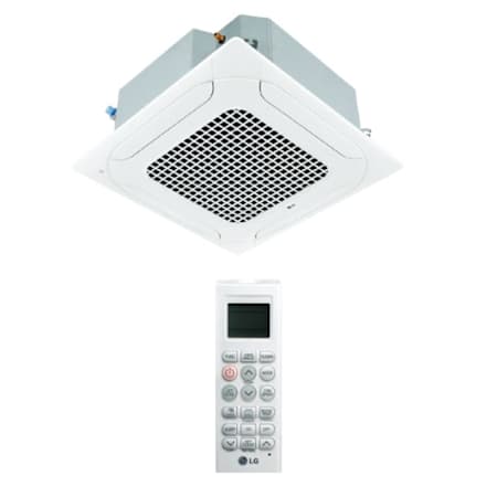 LG 36,000 BTU Cooling Mini Split Ceiling Cassette Indoor Unit with Automated Operation and Jet Cool White