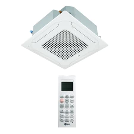 LG 18,000 BTU Cooling / 20,800 BTU Heating Mini Split Ceiling Cassette Indoor Unit with Automated Operation and Jet Cool White