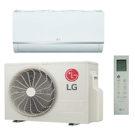 LG 18K BTU Cooling 21 SEER2 One Zone Wall Mount Mini Split Package with Inverter Technology and Gold Fin Protection White