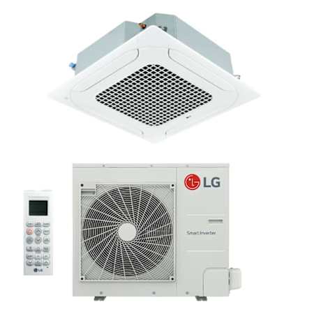 LG 23K BTU Cooling 22 SEER2 One Zone Ceiling Cassette Mini Split Package with Inverter Technology and Enhanced Connectivity White